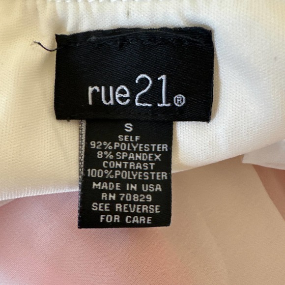 Rue 21 Peach White Color Block Strapless Dress Small Pre-owned - Picture 4 of 12